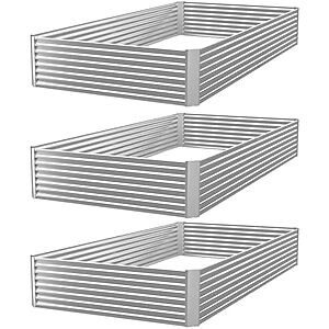$35.99* | 3-pk 4'x2'x10" FRIZIONE Galvanized Metal Raised Garden Bed at Amazon